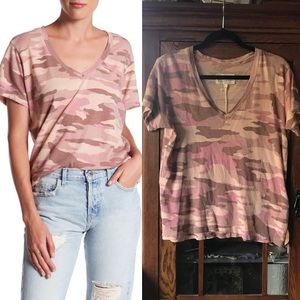 Current Elliott pink camo v-neck